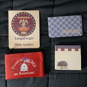 Longaberger Fan Pack: Notepad, Card Holder, Coin Purse & Number Sheet